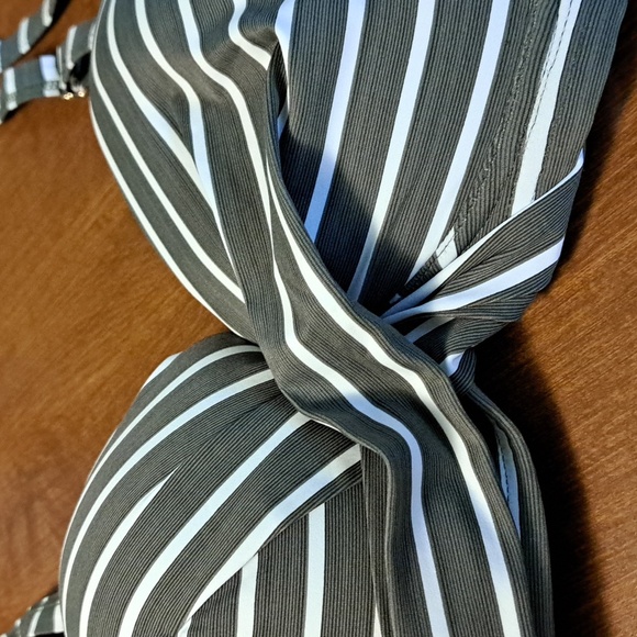 Sea Level Swim Australia Striped Grey and White Women's Bra - Picture 2 of 7